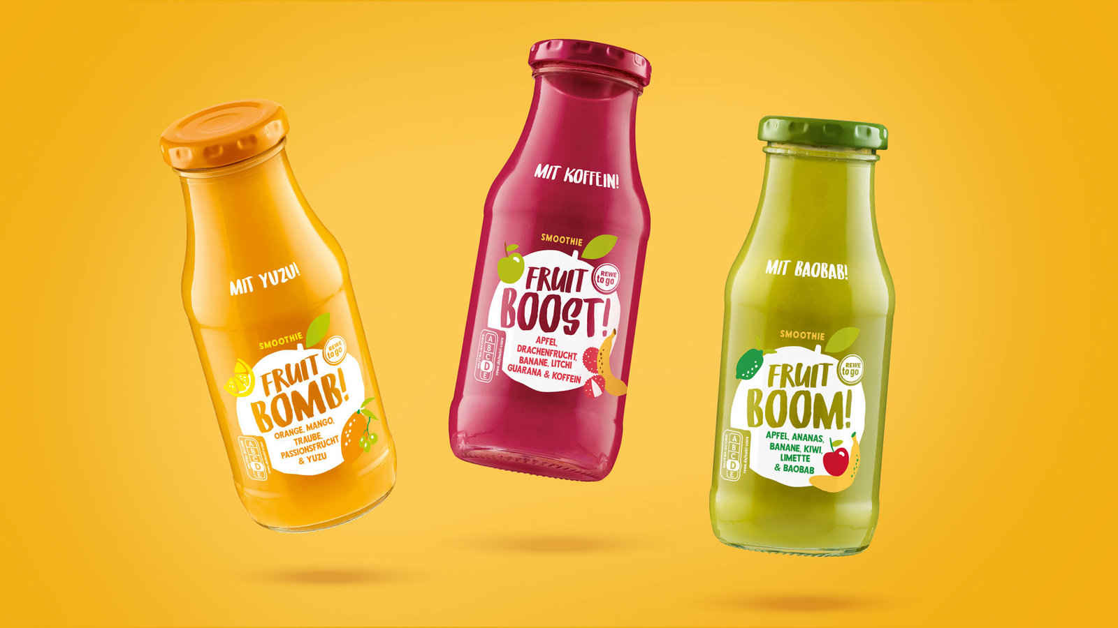 Packaging design for REWE to go Drinks by HAJOK